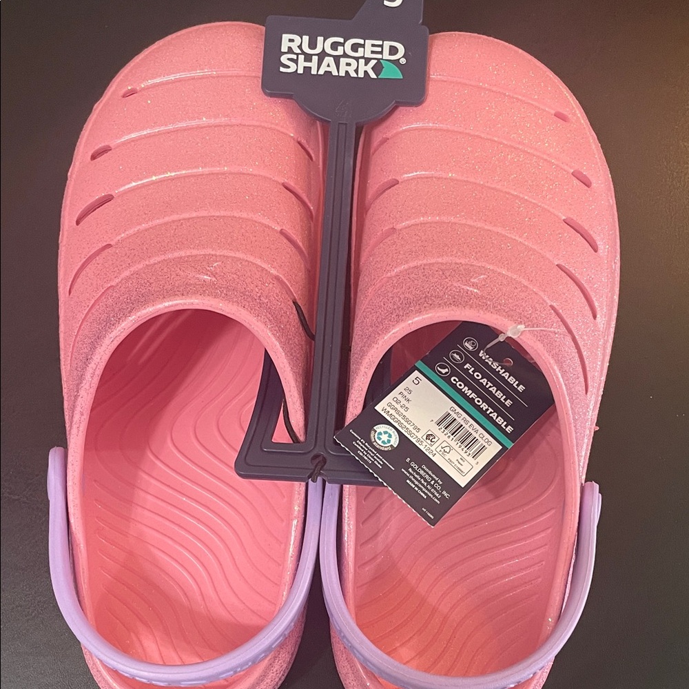 Rugged Shark Women's Pink Slip-On Sandals